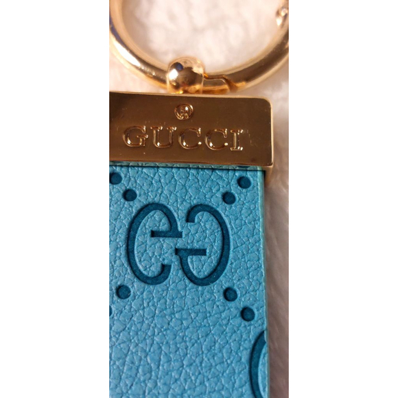 Blue Gold GG Logo Key Holder - Picture 2 of 4